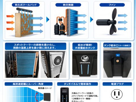 【新商品】排気熱風レス冷房機 GKE-26｜工場・倉庫の熱中症対策にの写真04